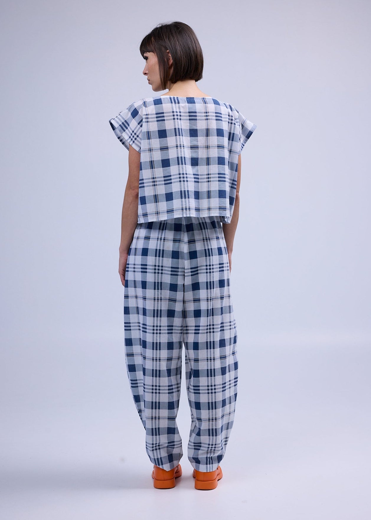 RE/Maison / Top Taie - n°76 carreaux bleu et blanc