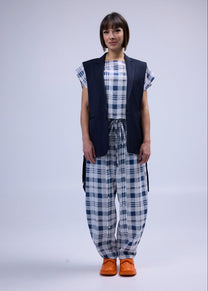 RE/Maison / Top Taie - n°76 carreaux bleu et blanc