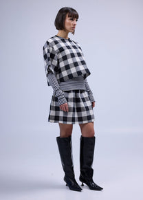 LABORATOIRE / Jupe T - carreaux noir et blanc
