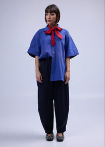 RE/Papa's shirt / Chemise manches courtes avec découpes - Bleu Azuro n°1