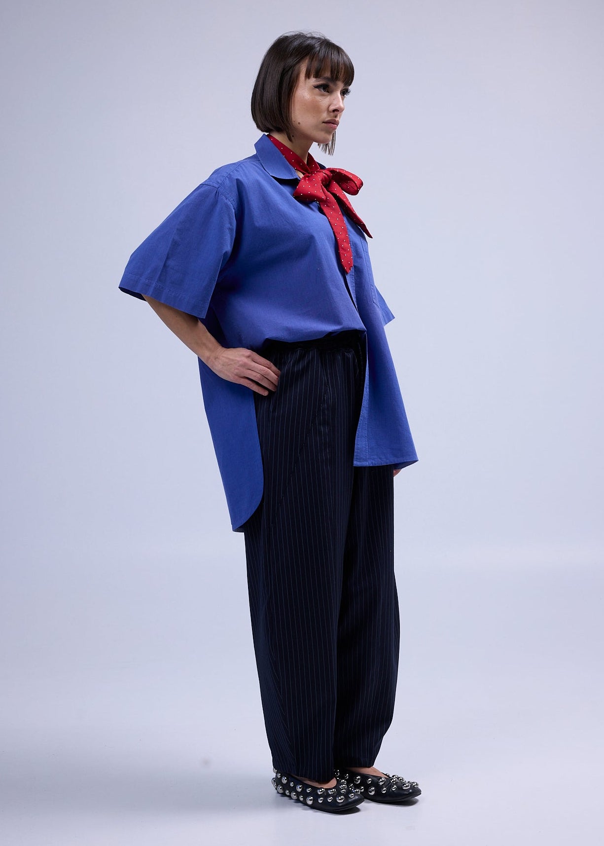 RE/Papa's shirt / Chemise manches courtes avec découpes - Bleu Azuro n°1