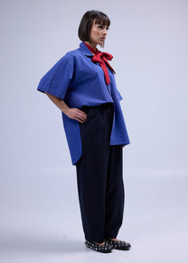 RE/Papa's shirt / Chemise manches courtes avec découpes - Bleu Azuro n°1