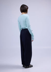 RE/LABO / B Trousers N° 2 and N° 3 in navy with thin stripes