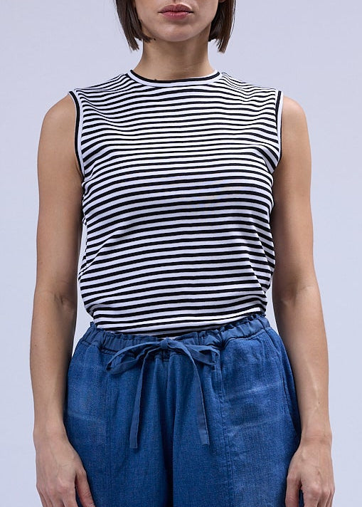 LABORATOIRE / Top Sockette 1/4 - black and white striped No. 3
