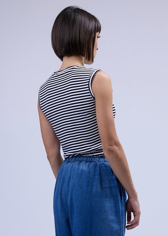 LABORATOIRE / Top Sockette 1/4 - black and white striped No. 3