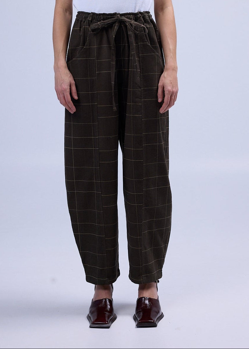 RE/LABO / Pantalon B n° 6 brun à carreaux