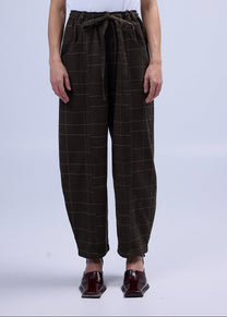 RE/LABO / Pantalon B n° 6 brun à carreaux