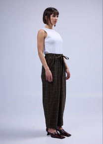 RE/LABO / Pantalon B n° 6 brun à carreaux