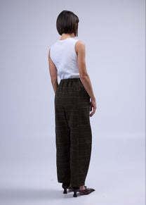 RE/LABO / Pantalon B n° 6 brun à carreaux