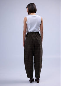 RE/LABO / Pantalon B n° 6 brun à carreaux