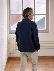 CARPASUS / Sur-Chemise lin Montagnola, Navy
