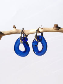 NEUS / BO chunky bubble glass silver - dark blue