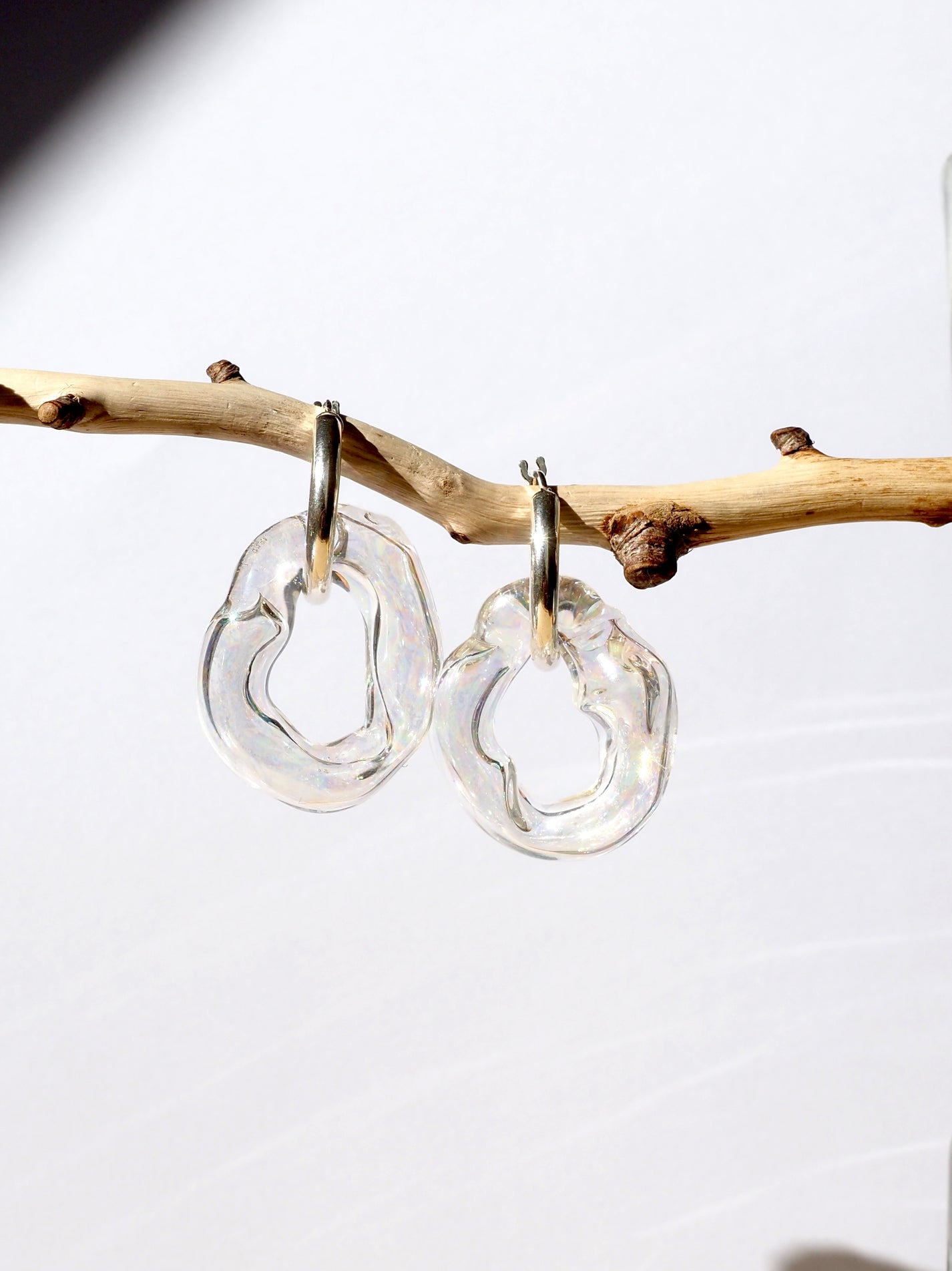 NEUS / BO verre bubble chunky argent - irisé