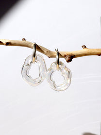 NEUS / BO verre bubble chunky argent - irisé