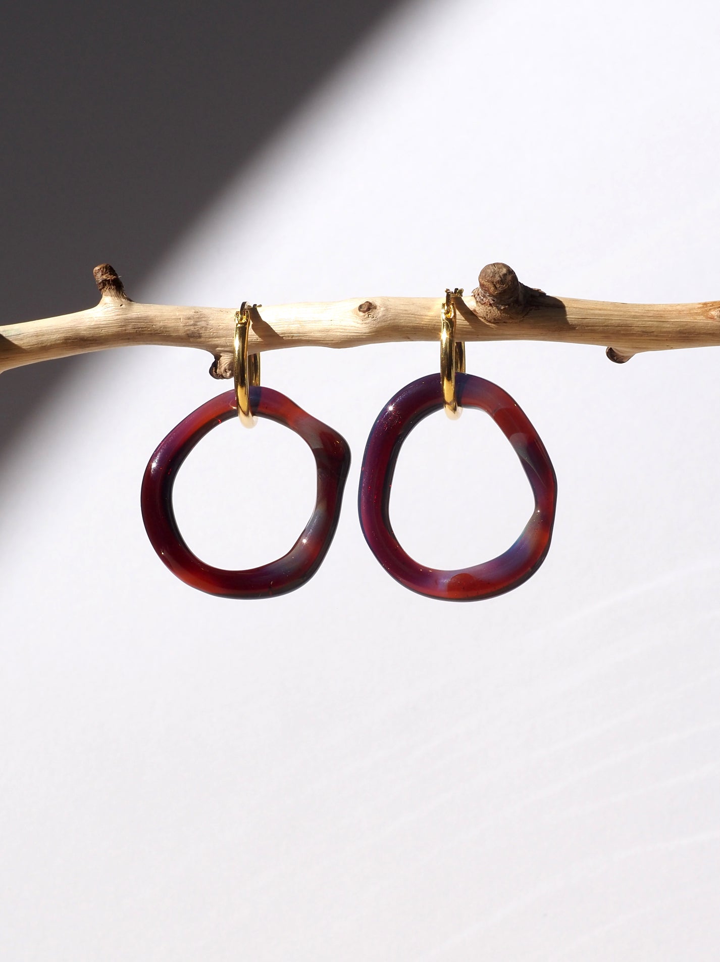 NEUS / BO verre bubble simple - ambre violet