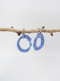 NEUS / BO verre bubble simple - bleu opaque irisé