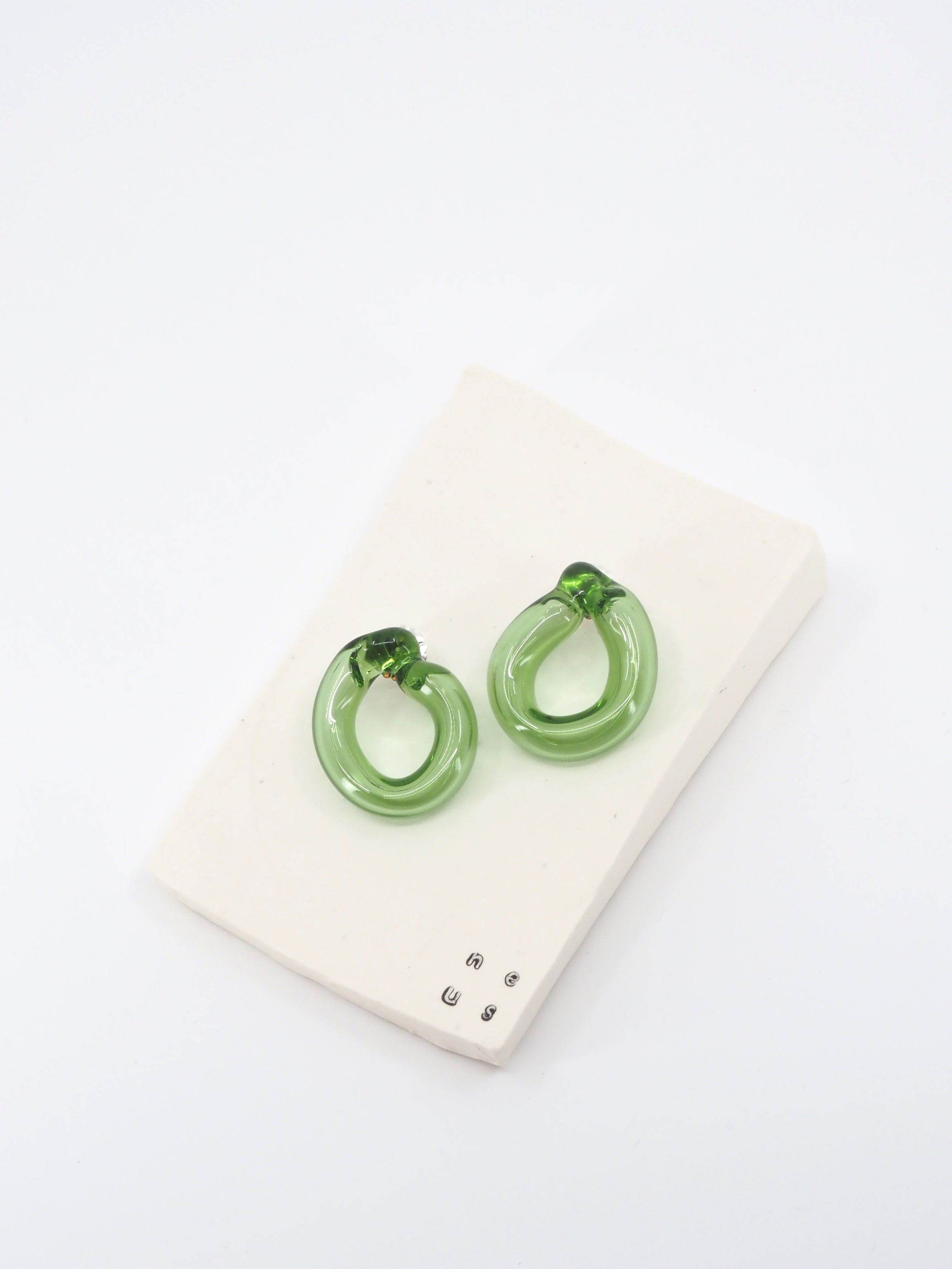 NEUS / BO verre bubble chunky pin - vert bouteille