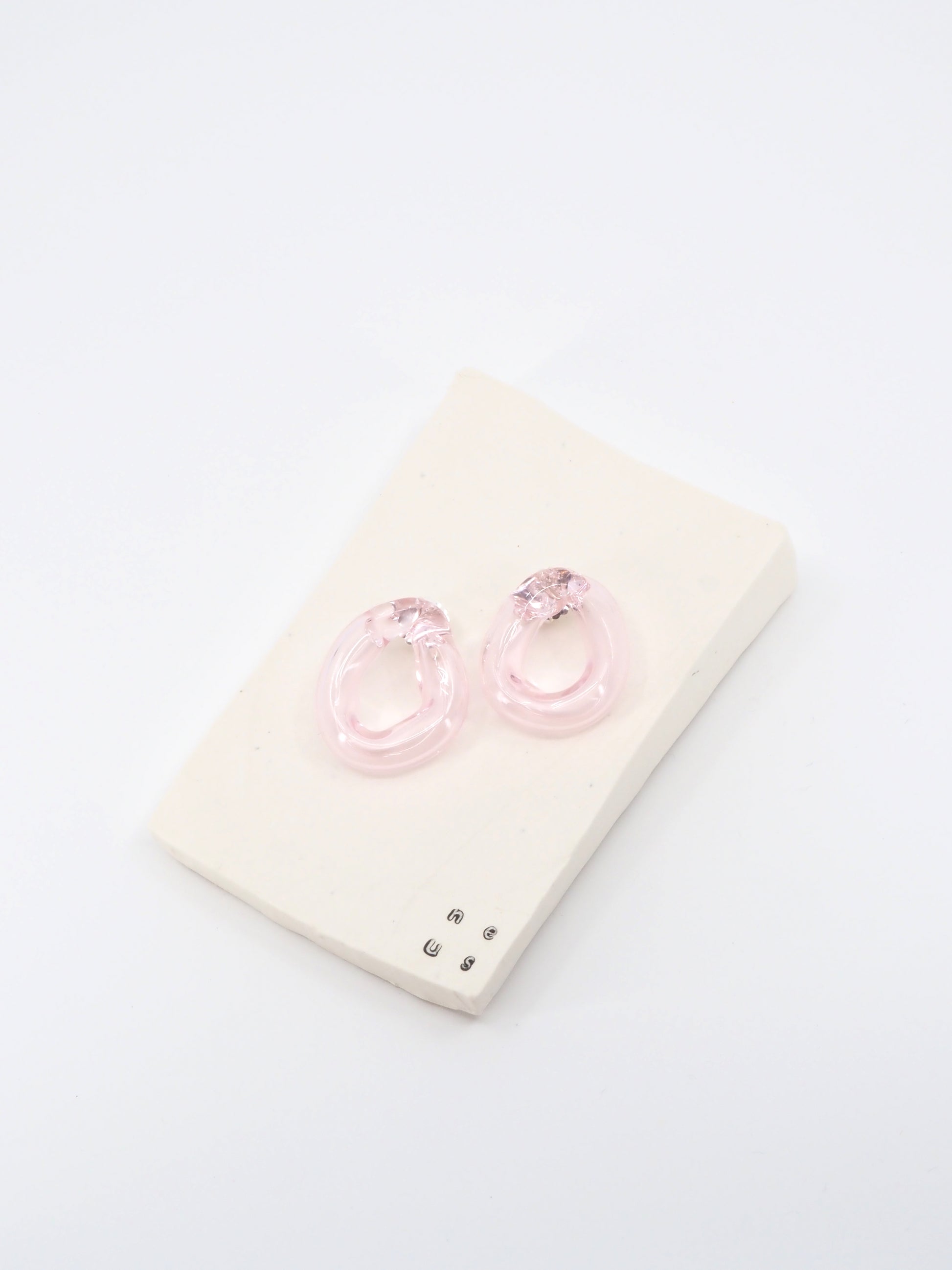 NEUS / BO verre bubble chunky pin - rose transparent