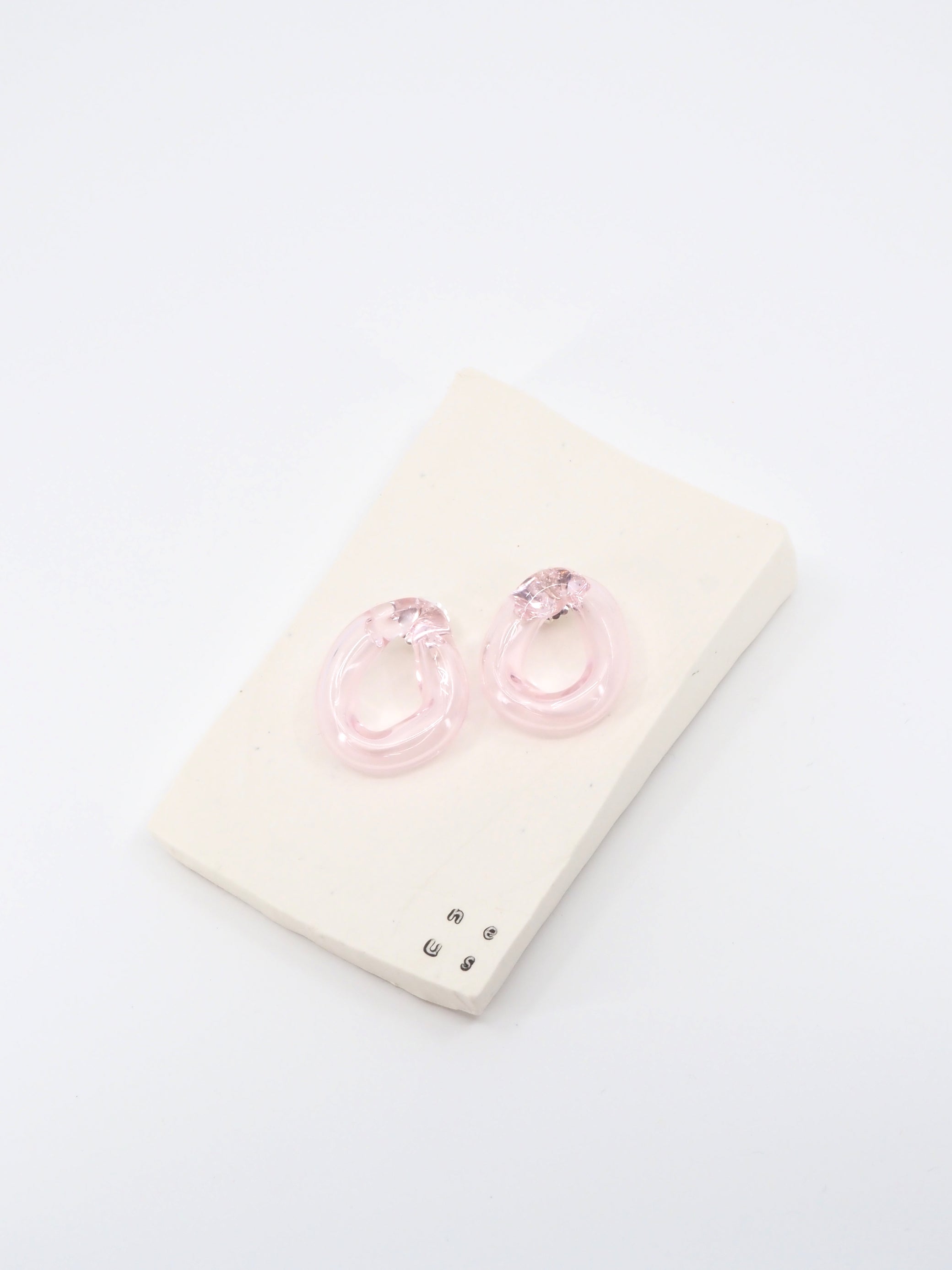 NEUS / BO verre bubble chunky pin - rose transparent