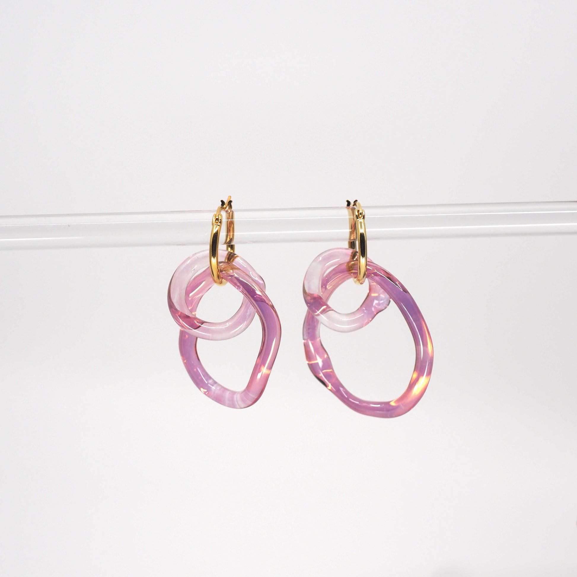 NEUS / BO verre double, rose métalisé