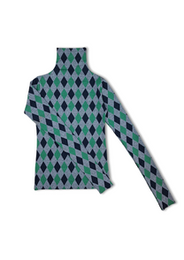 LABORATOIRE / Pull chaussette - Losange vert et marine