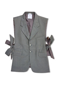 RE/Papa&#39;s Blazer à noeuds - n°56 motif pied de poule