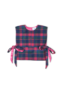 RE/Cover / Gilet à nœuds - Carreaux rose et vert