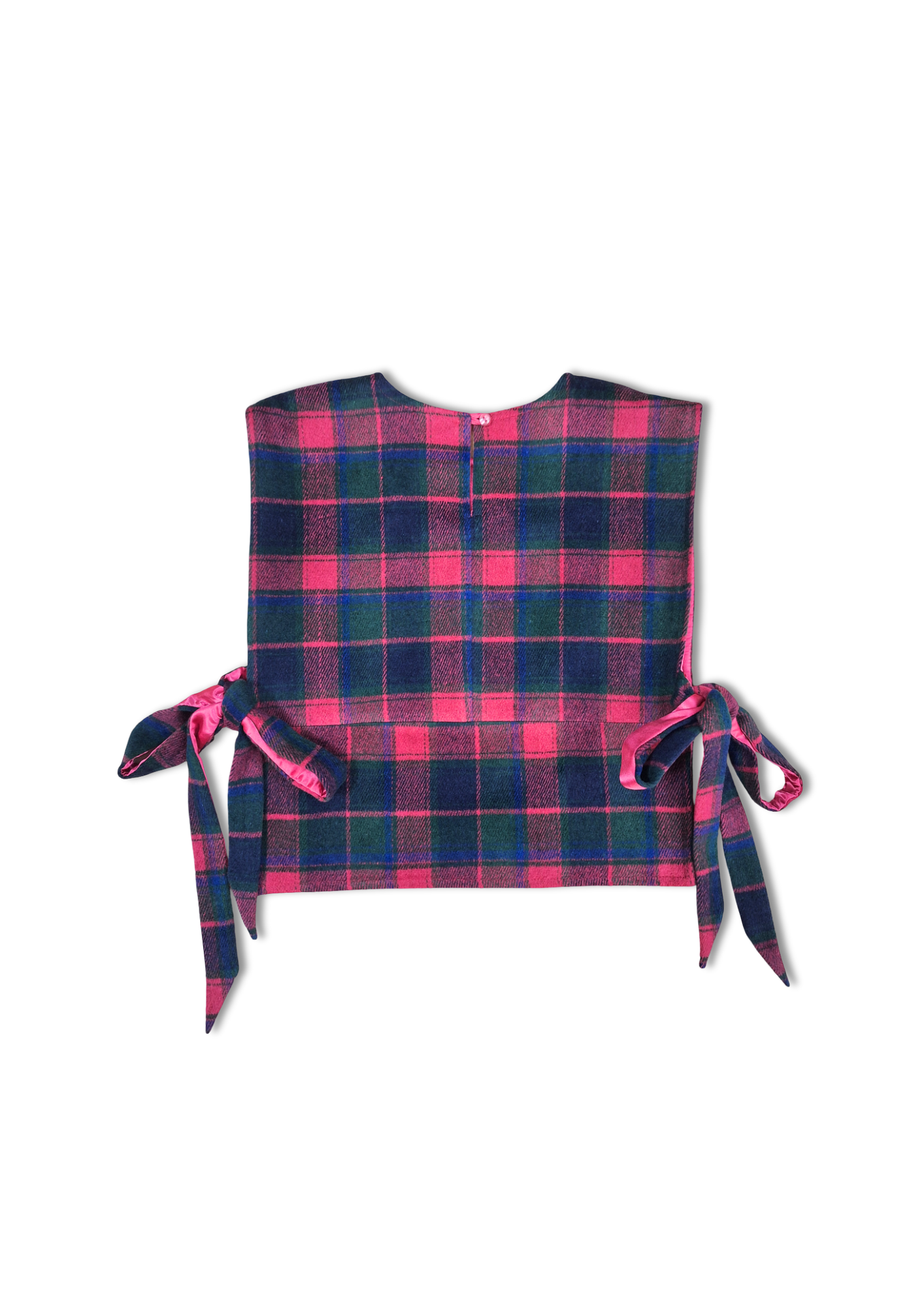 RE/Cover / Gilet à nœuds - Carreaux rose et vert