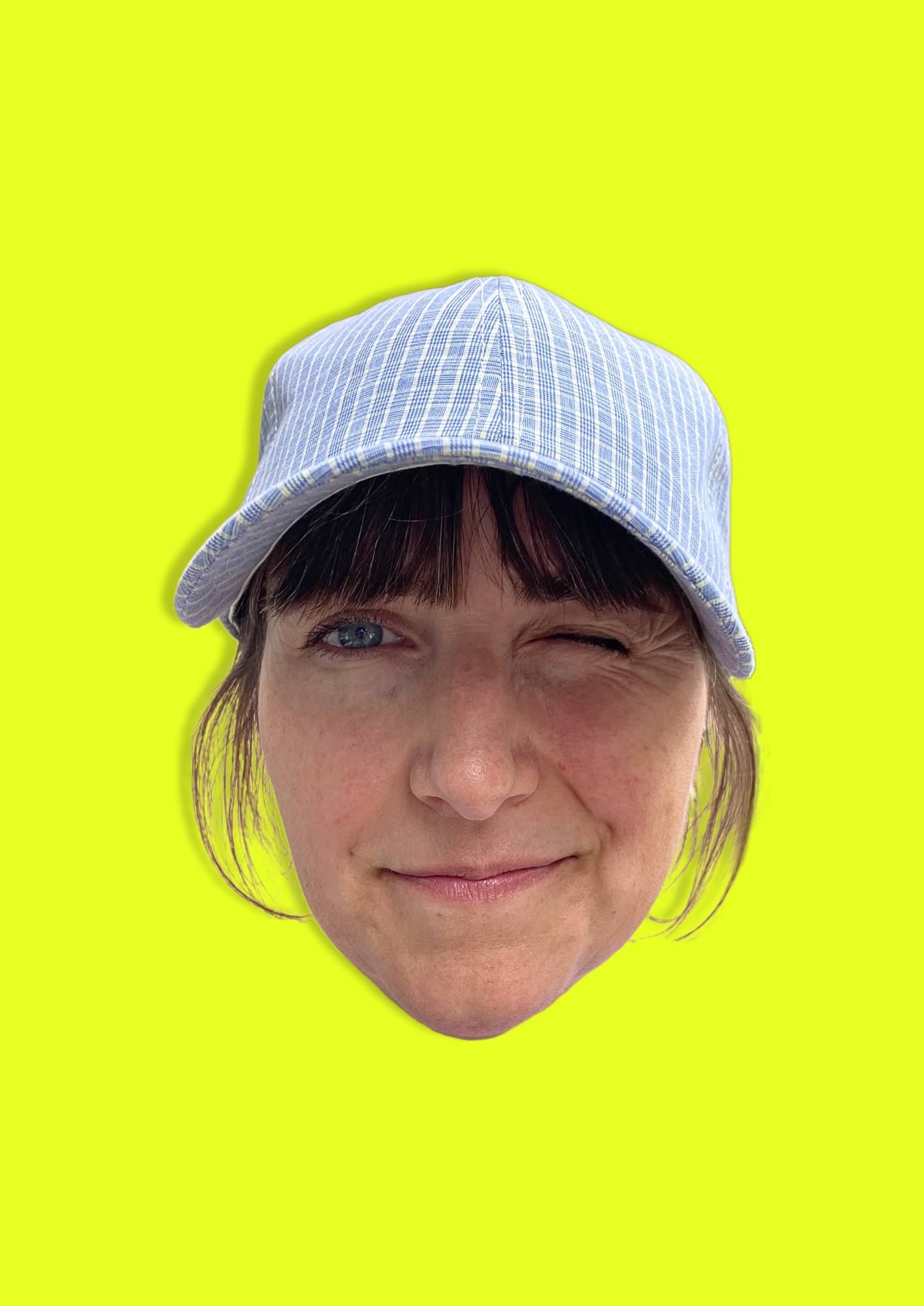 RE/Papa's CAPS / Casquette n° 1 bleue avec fines lignes jaunes