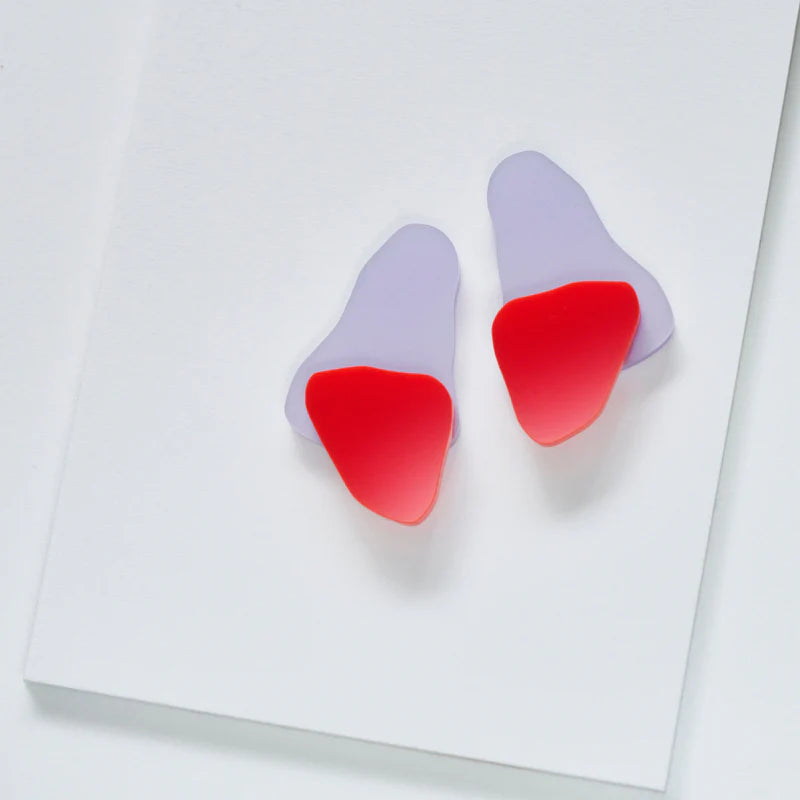 Boucle d'oreilles SALT - pearly lavender &amp; poppy
