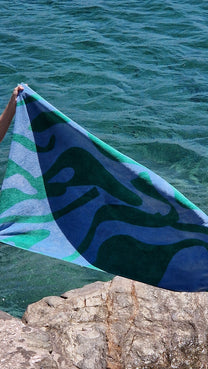 Linge de plage - vert/bleu