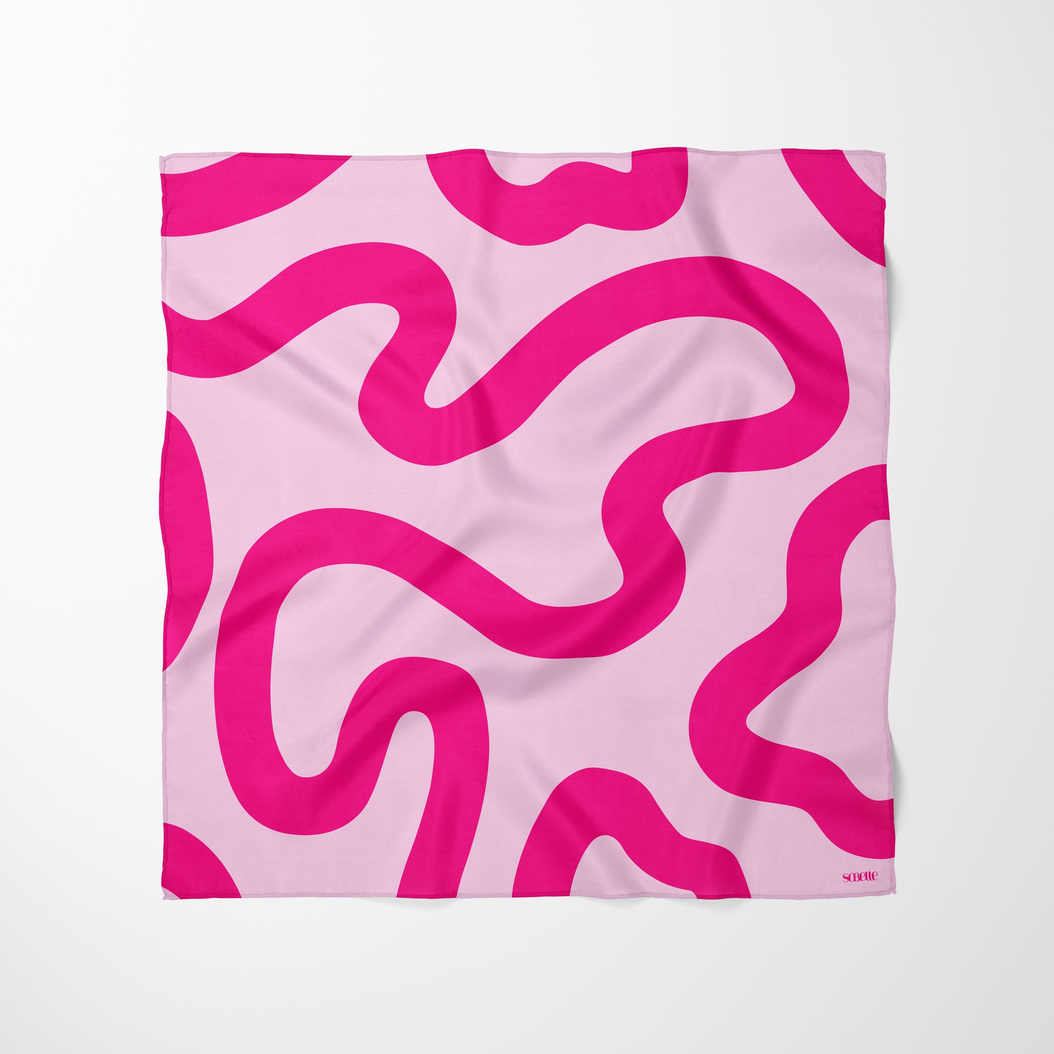 Carré de soie - Serpent rose