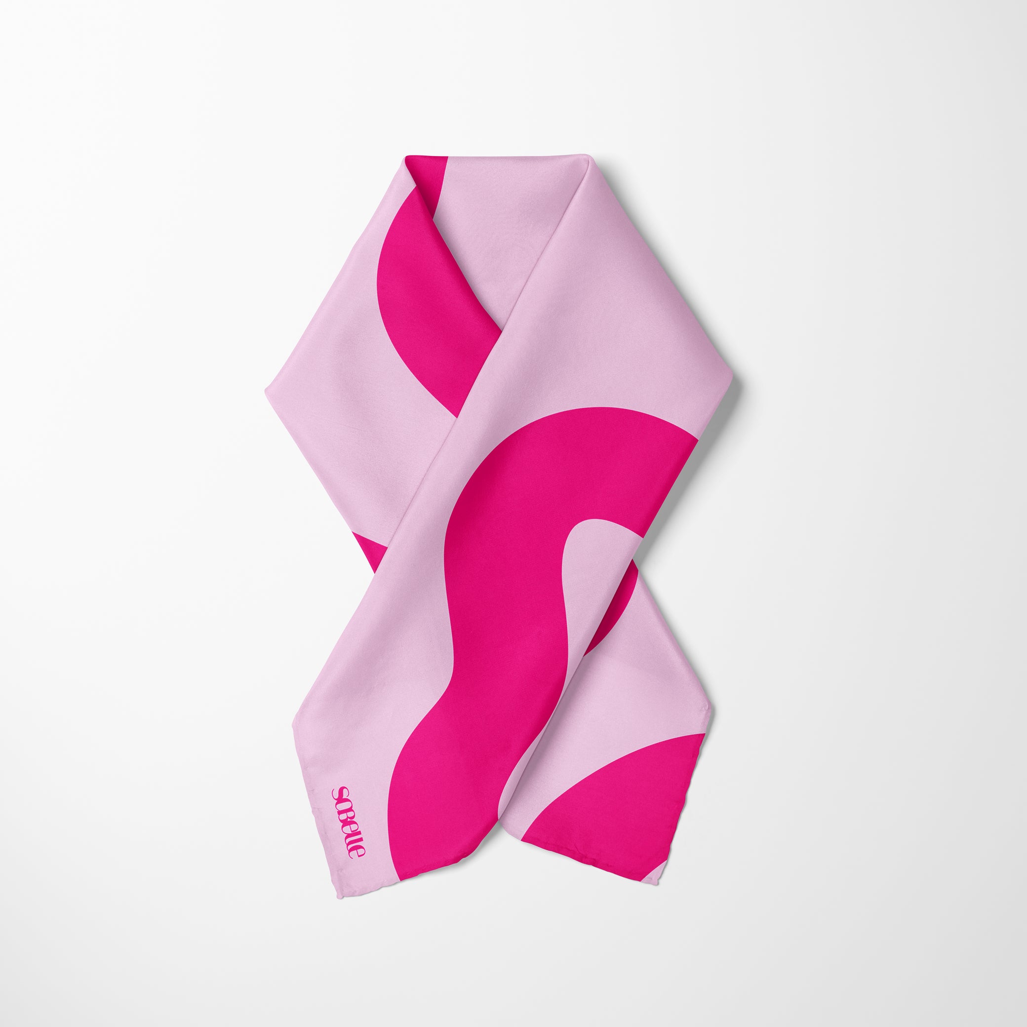 Carré de soie - Serpent rose