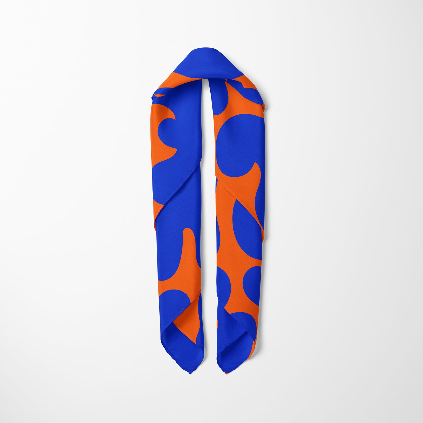 Carré de soie - Vache orange