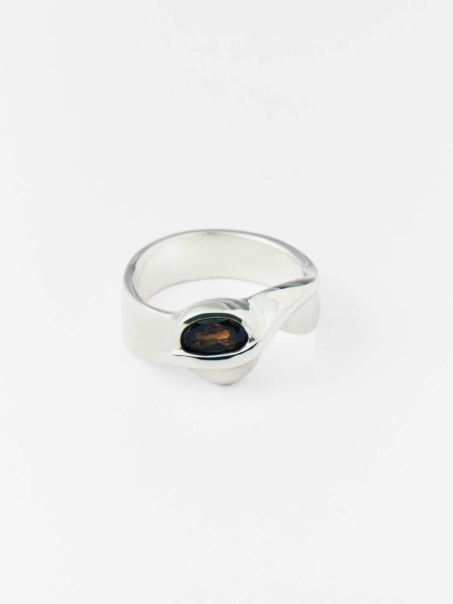 Emilie Gouëzec / bague SEMPRA - argent/marron