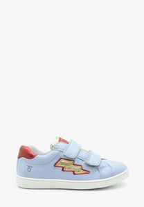 BENJIE / &quot;BLUCHE FLASH&quot; VELCRO LUDIVINE BLEU CIEL