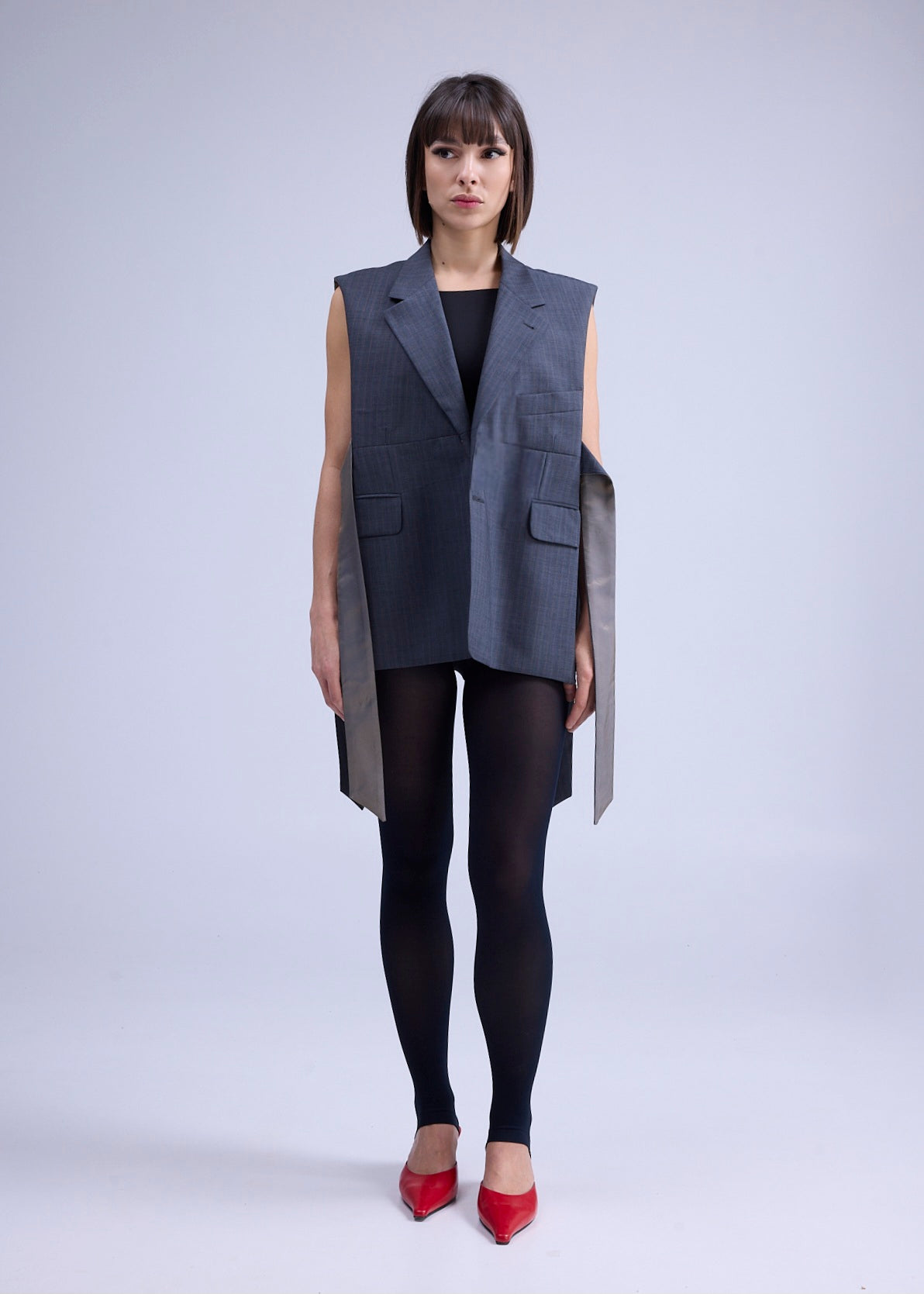 RE/Papa's Blazer à noeuds - n°74 ligné gris/brun