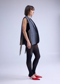 RE/Papa's Blazer à noeuds - n°74 ligné gris/brun