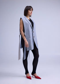 RE/Papa's Blazer à noeuds - n°75 tartan bleu/beige