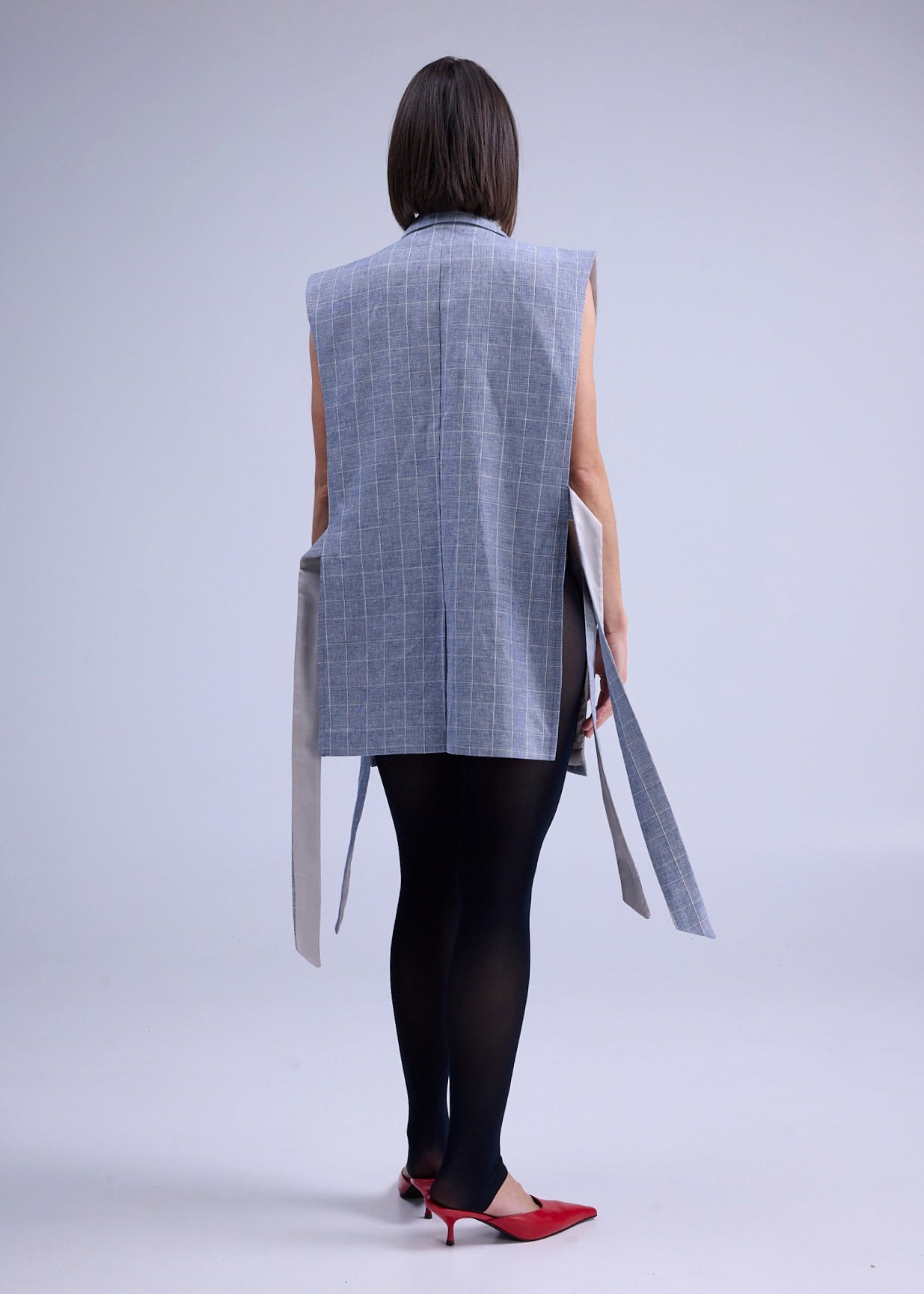 RE/Papa's Blazer à noeuds - n°75 tartan bleu/beige