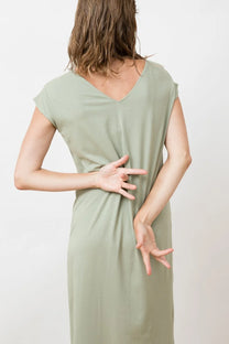 Jungle Folk / robe réversible Soledad - vert amande