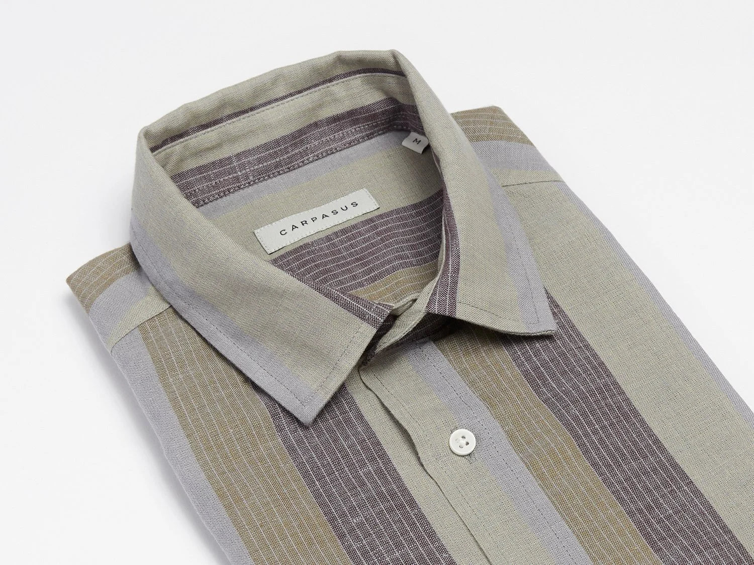 CARPASUS / Chemise Letten manches courtes, rayé olive