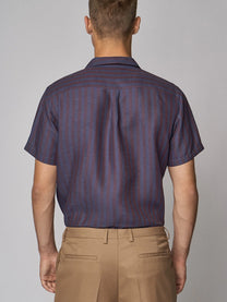 CARPASUS / Chemise Maloja, marine rayé bordeau