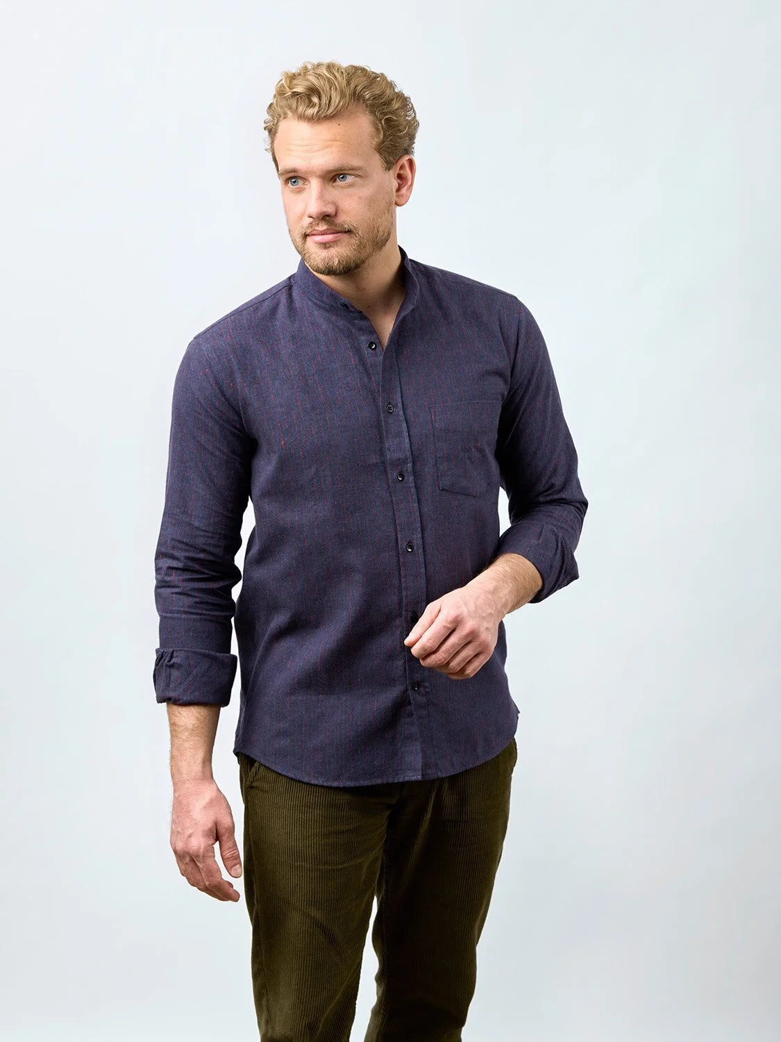 CARPASUS / Chemise Scurido flanelle, marine/red