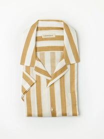 CARPASUS / Chemise Orto manches courtes, rayé Ochre