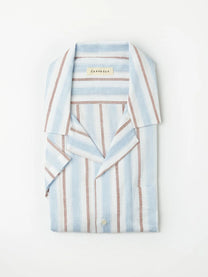 CARPASUS / Chemise Orto manches courtes, Tricolore bleue