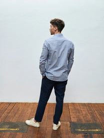CARPASUS / Chemise Marzili, rayures larges bleues