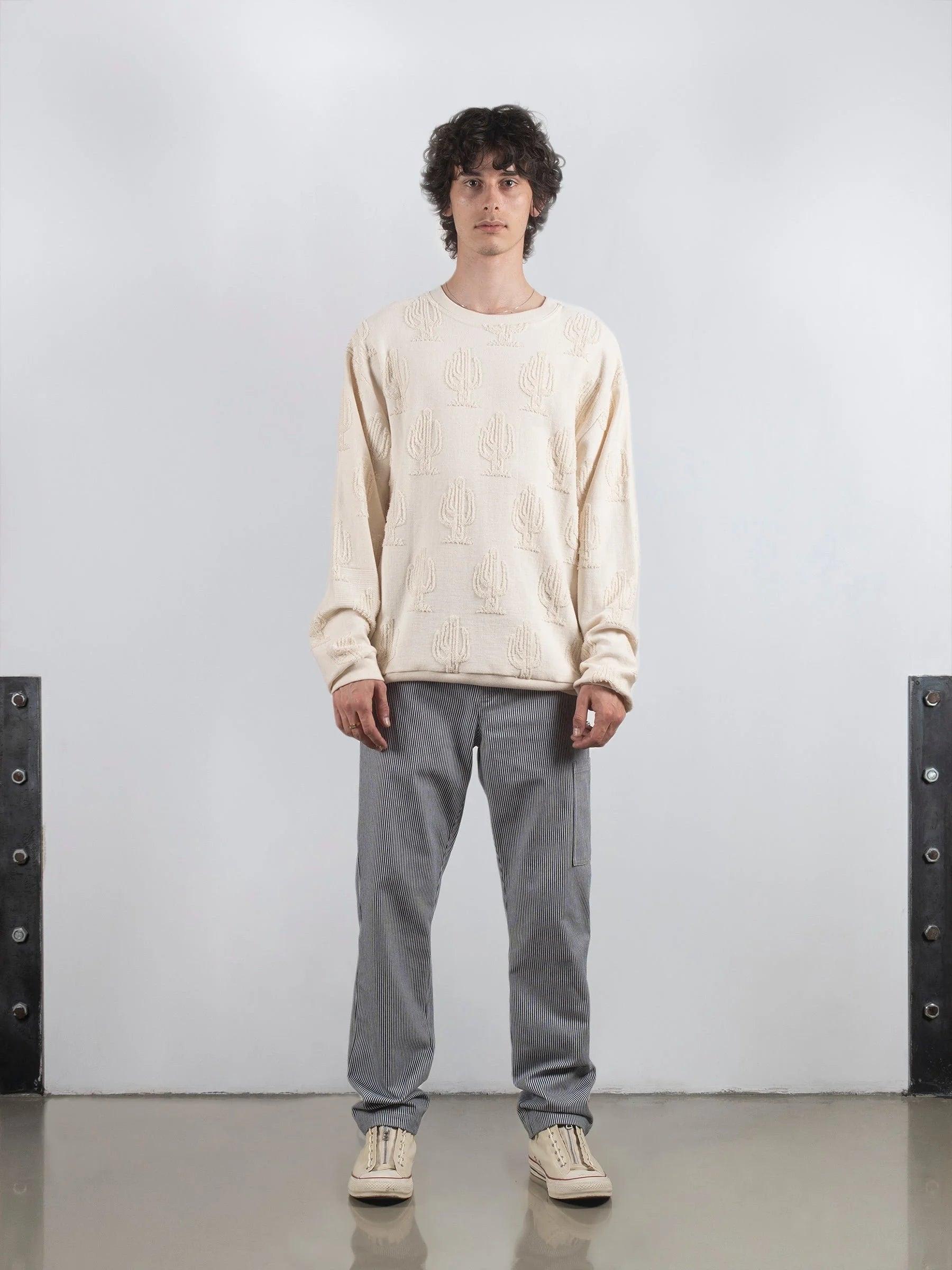 CREST / Pull motifs cactus, beige