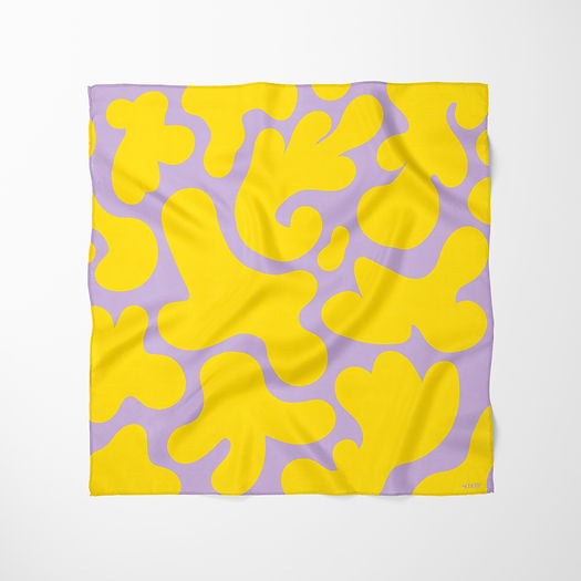 Carré de soie - Vache violette