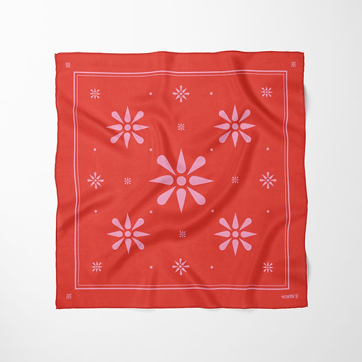 Petit carré de soie - Flocon de neige